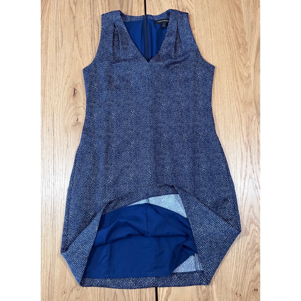 Banana Republic Herringbone Shift Dress Womens Size 2 XS Blue Office - Picture 6 of 11